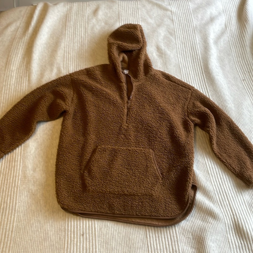 Cozy Teddy Sherpa Half-Zip Tunic Hoodie